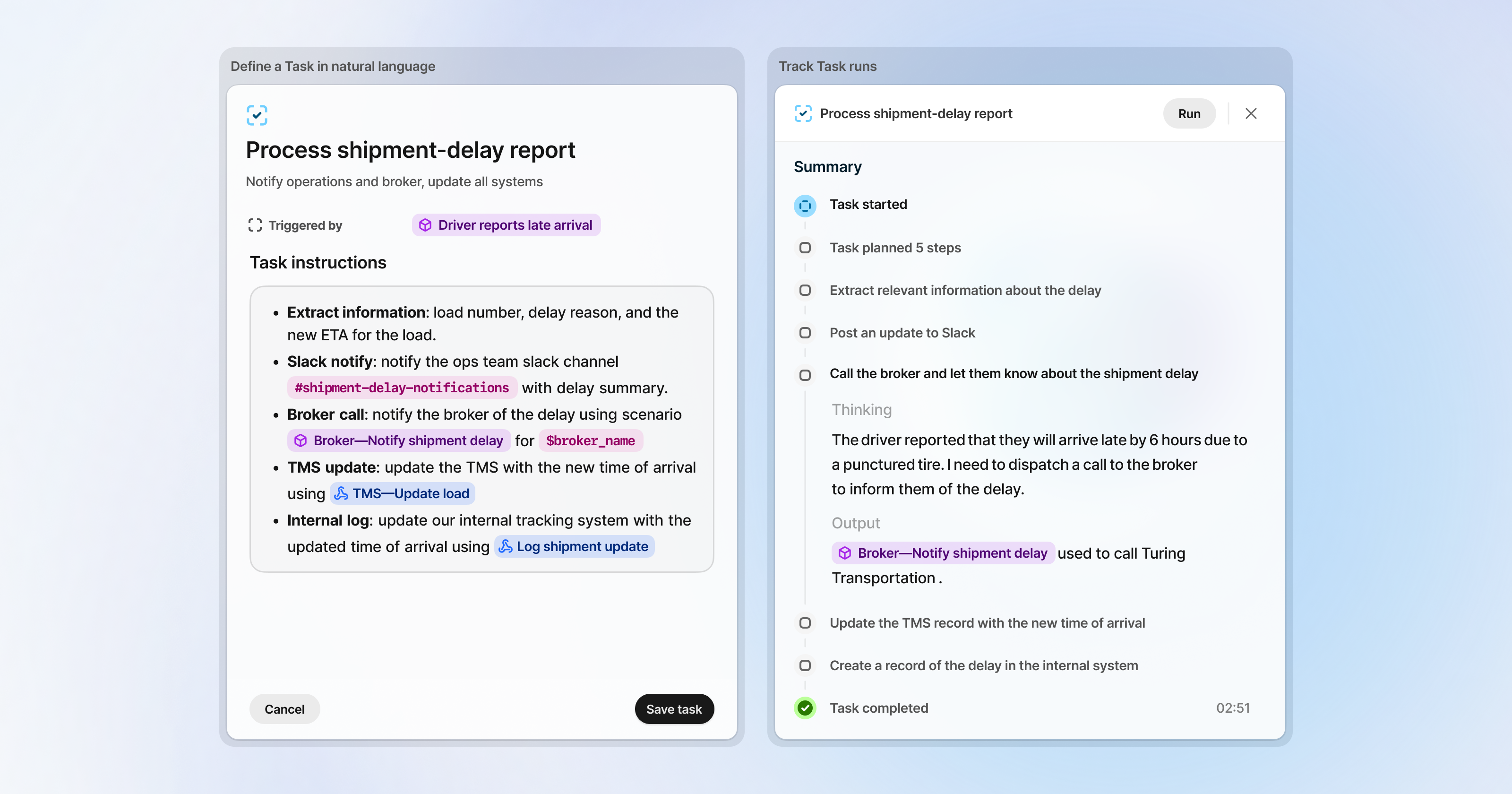 Tasks screenshot